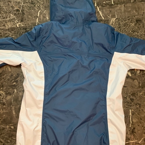 COLUMBIA Jacket Womens small Omni tech Hooded mesh lining Aqua Blue - Picture 10 of 15